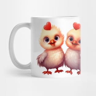 Valentine Chicken Couple Mug